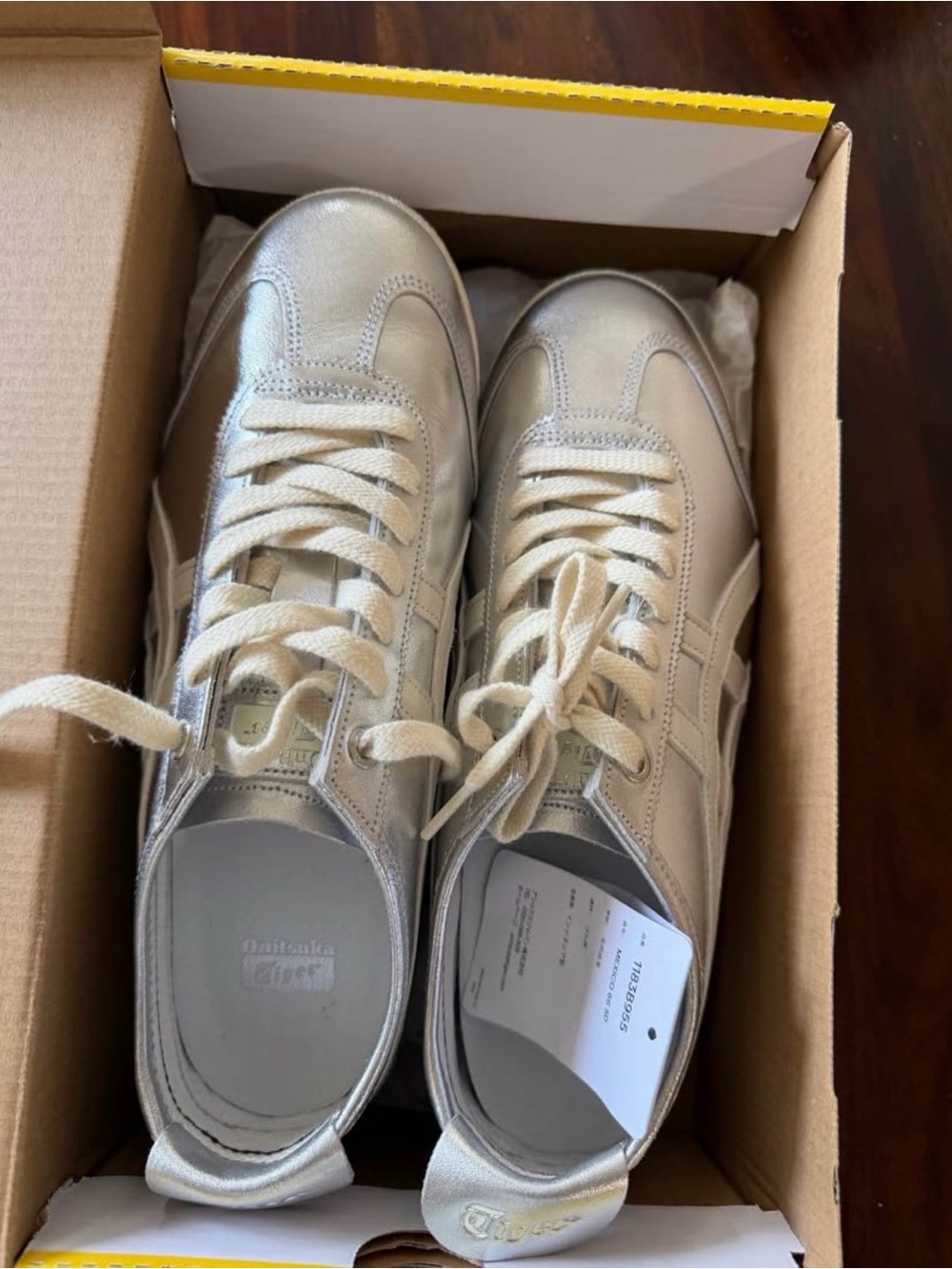 Onitsuka Tiger by Asics Women's Metallic Silver Lace-Up Sneaker